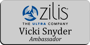 Zilis Name Badge - Silver w/ Color