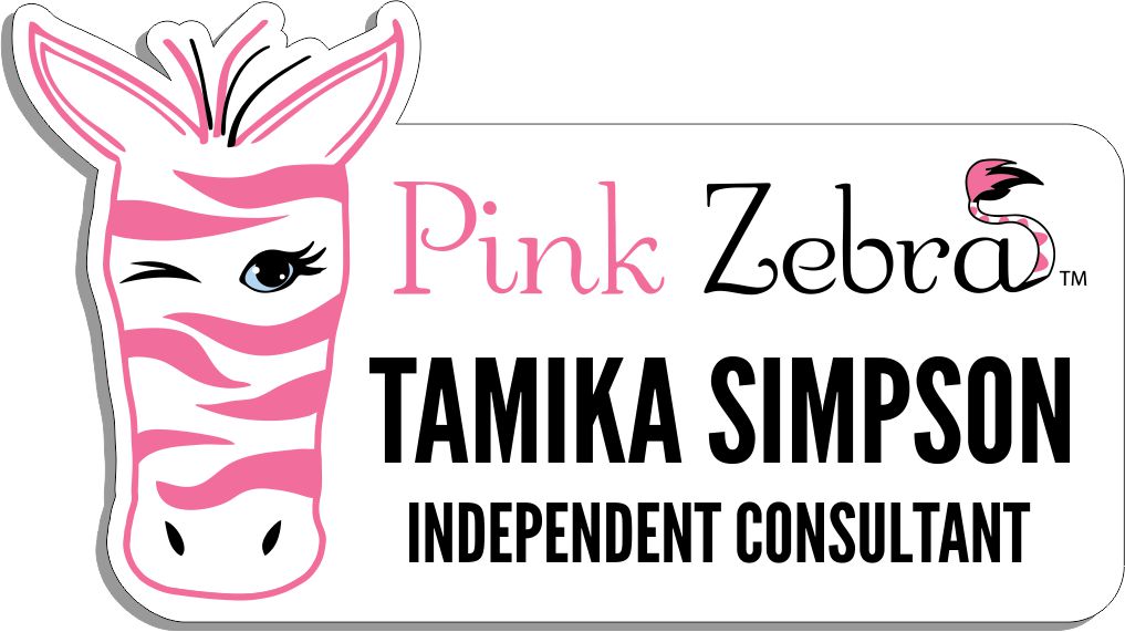 Pink Zebra Name Badge - Full Color
