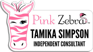 Pink Zebra Name Badge - Full Color