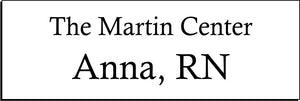 The Martin Center Name Badge - White w/ Black